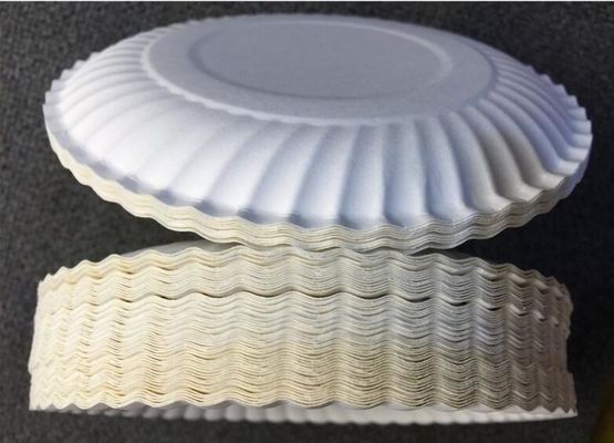 Placa redonda hecha a mano disponible de papel de torta blanca del PLA del 14.5X14.5CM