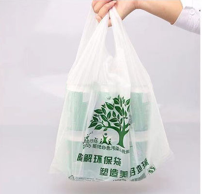 Chaleco poner crema Tote Biodegradable Disposable Bags del almidón de maíz