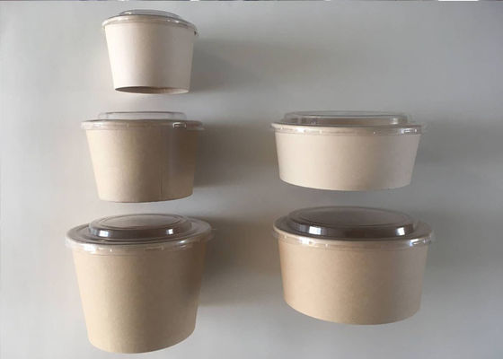 PLA biodegradable 600ml que cubre el cubo de papel disponible de los cuencos de sopa
