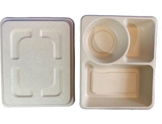 3Grid fiambrera disponible, caja de empaquetado biodegradable para llevar