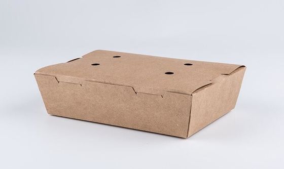 Fiambrera disponible rectangular del papel de Kraft, boxx del pollo de las palomitas 1450ml