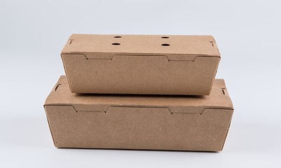 Fiambrera disponible rectangular del papel de Kraft, boxx del pollo de las palomitas 1450ml