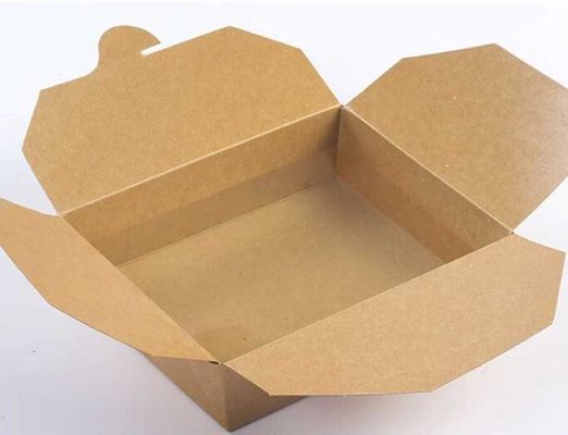 18PE Bento Salad Lunch Box, caja de empaquetado de papel de una sola vez de Kraft