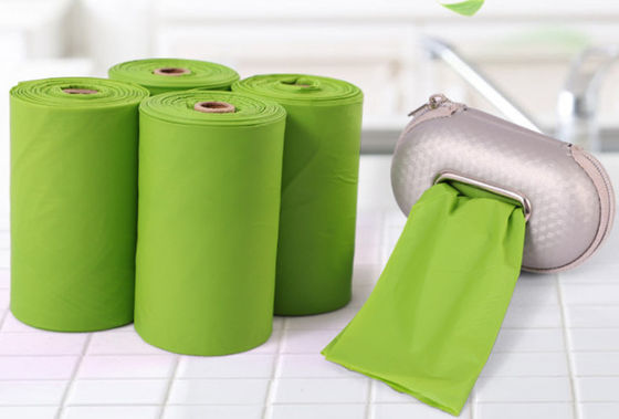 Bolsos disponibles biodegradables abonablees, bolsos de basura verdes grandes de los 80X90CM