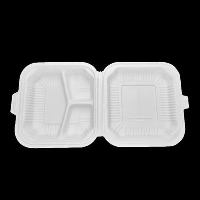 Caja disponible degradable Bento Clamshell Lunch Box del almidón de maíz de los PP