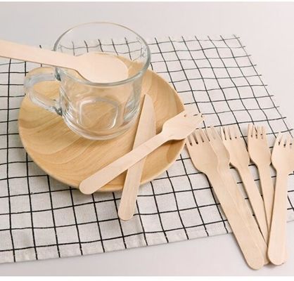 Sistemas de empaquetado de papel disponibles de madera de los cubiertos de la cuchara de la bifurcación de los accesorios el 14cm el 16.5cm Kinife