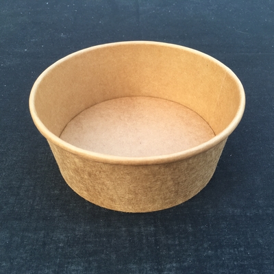 Cuencos de sopa de papel de un sólo recinto disponibles de la ensalada de Kraft de la impresión de encargo con el envase de la tapa