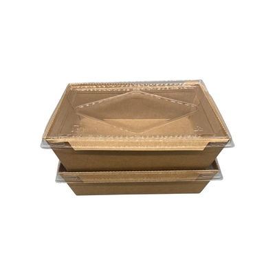 caja de empaquetado del sushi de papel disponible de 500ml 700ml 900ml 1200ml con la tapa transparente