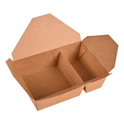 El papel de Kraft 2 fiambrera de 3 compartimientos se lleva el envase de comida disponible