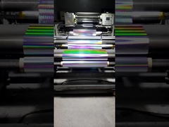 18um holográfico Bopp Color Glitter Film, pilar de luz horizontal BOPP película para el embalaje de medicamentos