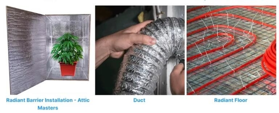 Fabricación de tejidos de aluminio de tejido reflector único o doble con el respaldo de una hoja de aluminio