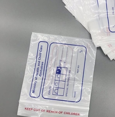 Película de embalaje transparente de doble bolsillo con cremallera plástico líquido ecológico Biohazard Biohazard Bolso de sello patológico médico PE