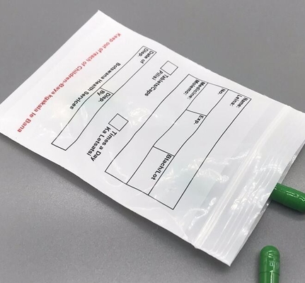 Película de embalaje transparente de doble bolsillo con cremallera plástico líquido ecológico Biohazard Biohazard Bolso de sello patológico médico PE
