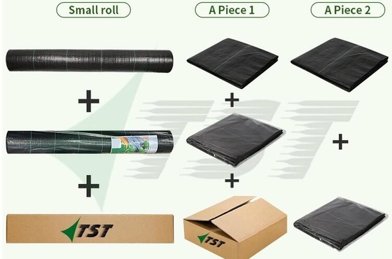 Rollo negro de tejido de tierra de cubierta de control de malezas membrana contra malezas tejido de fábrica de suministro 80GSM 90GSM 100GSM