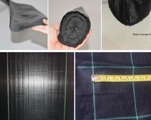 PP con alta permeabilidad a los rayos UV, colchoneta de control de malezas verde y negro, tejido agrícola