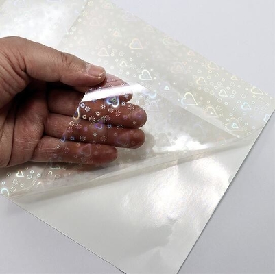 Película de laminado en frío láser de color roto de vidrio plano para álbum de fotos, película de laminado en frío en forma de corazón