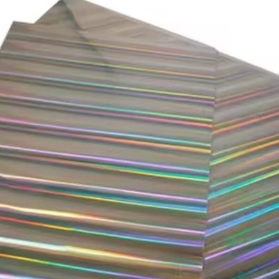 Caja de papel de papel holográfico arco iris metalizado / rollo para impresión UV y envoltura