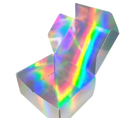 Caja de papel de papel holográfico arco iris metalizado / rollo para impresión UV y envoltura