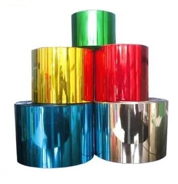 Impresión transparente de caramelos envolvente de película de torsión de PVC con colores iridiscentes del arco iris para el envoltorio de los caramelos