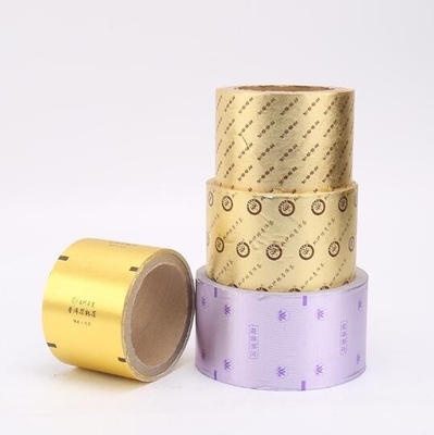 Folla de aluminio de oro y color impresa personalizada para paquetes de dulces o paquetes de chocolate en hoja / en rollo