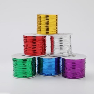 Filamento de corbata de flores, rollo de corbata de embalaje de alimentos, cuerda de sellado de regalo de colores 300,400 yardas corbata de oro y plata