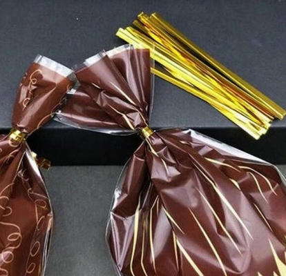 Filamento de corbata de flores, rollo de corbata de embalaje de alimentos, cuerda de sellado de regalo de colores 300,400 yardas corbata de oro y plata