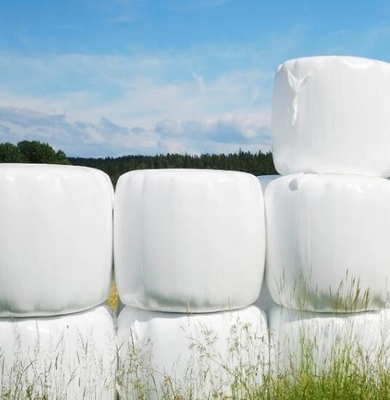 Película de envase de envase verde y blanco negro de plástico PE para envasadoras de envase redondo y cuadrado agrícolas