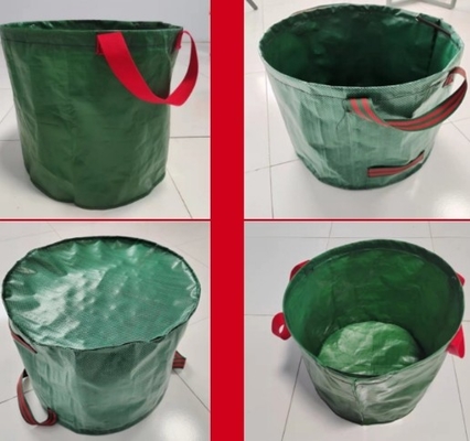 Bolso de recogida de hojas de PE para patio de parque, bolso de recogida de hojas verdes flexible e impermeable
