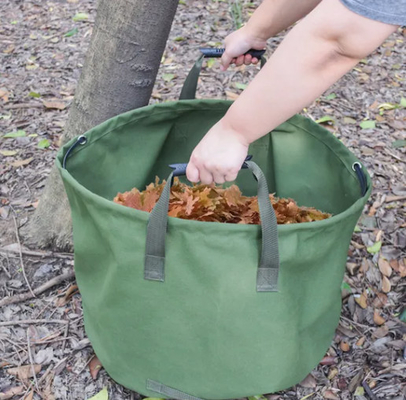 Bolsillo de basura de jardín de césped de hojas de jardín Limpieza contenedor de alforja Bolsillo de basura de jardinería Bolsillo de recopilación de tela de lona de trabajo pesado reutilizable