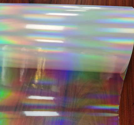18um holográfico Bopp Color Glitter Film, pilar de luz horizontal BOPP película para el embalaje de medicamentos
