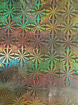 12mic PET/17mic bopp recubrimiento holográfico metalizado primer utilizado para la impresión UV