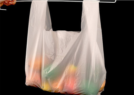 la bolsa de plástico disponible de la camiseta vegetal biodegradable blanca de la fruta del 14x50cm