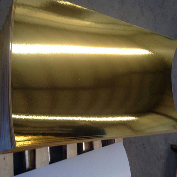 Papel revestido con PET-aluminio / Oro metálico / Plata de papel película y hojas de cartón de papel (250gm-450gm)