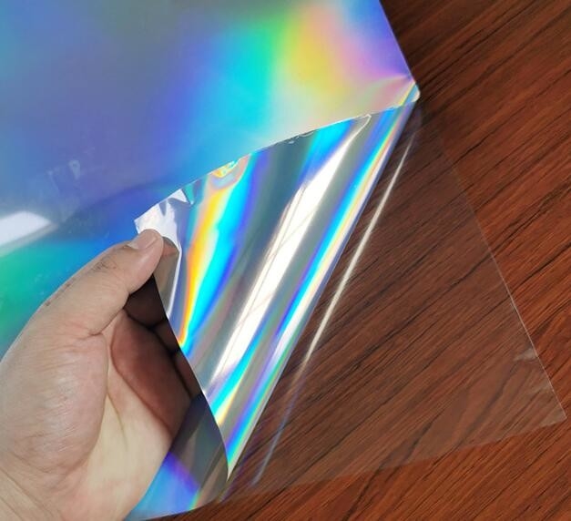 Película de automóvil colorida con láser, autoadhesivo de PVC con letras láser, pegatinas para automóviles, pegatinas instantáneas recubiertas de aluminio