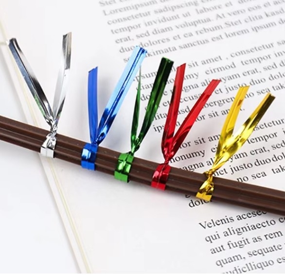 8cm de carrete de metal de oro Twist Tie para el pan y regalo Twist Ties para el embalaje de panadería